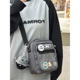 北慕男女小挎包潮牌单肩包 ins潮小包斜挎包学生背包休闲个性手机包 灰色【小章鱼】