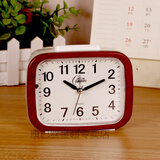 康巴丝（Compas）康巴丝净音床头钟大字体小闹钟简约儿童闹钟学生用贪睡音乐台钟 2225红木纹