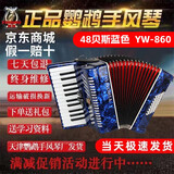 鹦鹉（YINGWU）鹦鹉键盘手风琴三四排簧老字号手风琴初学入门演奏厂家直接发货 48贝斯蓝色