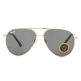 RNRN 钢化玻璃太阳镜男士大号大脸蛤蟆镜紫外线墨镜开车钓鱼驾驶眼镜 金框黑灰片(大款)钢化玻璃 高清镜片(+镜盒镜布)