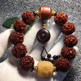 泽艺缘正宗尼泊尔五瓣大金刚菩提子手串玉化包浆男士佛珠文玩收藏