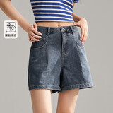 森马牛仔裤女简约时尚A字裤ins潮夏季凉感短裤休闲风109324122005