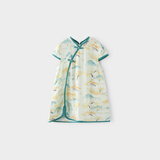 巴厘小猪女童短袖连衣裙夏季薄款小女孩公主裙儿童国风衣服夏 高山流水 110 cm