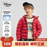 迪士尼（DISNEY）男童轻薄羽绒服耐脏油污90白鸭绒儿中大童衣服24冬DB431KE09黑140