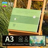 宝虹 水彩本 学院级 棉浆四面封胶 300g随身旅行水彩写生速写本 300g A3 中粗410x310mm