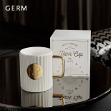 格沵（germ）陶瓷咖啡杯迪士尼联名大容量茶杯男女潮流杯子早餐牛奶水杯马克杯 白色400ML