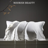 润美真丝枕巾 100桑蚕丝枕巾 丝绸枕巾套加厚真丝枕巾 28姆 象牙白 枕巾单只 48x74cm