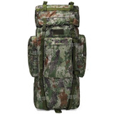 微华 110L大容量迷彩背囊户外登山包防水耐磨露营钢架战术双肩背包 绿色迷彩-110L【二】