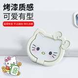 澳浪手机指环扣 手机支架贴片背贴式猫咪手机指环支架卡通动物支架创意粘贴式通用支架【小猫咪】白色