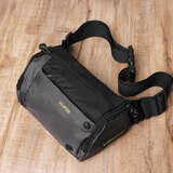 斯帕曼休闲男士腰包2025新款大容量帆布运动胸包男时尚牛津布轻便斜挎包 灰色