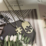 EKUSTYEE 情侣拼图卫衣项链钛钢不掉色创意礼物嘻哈潮ins风毛衣颈链子定制DIY刻字 字母拼图一对（钛钢不掉色