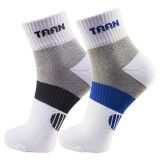 泰昂TAAN 羽毛球袜运动袜 中帮毛巾底透气防滑厚款男袜T-348两双装