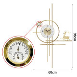 普赛克北欧轻奢钟表简约时钟个性创意福鹿钟升挂墙装饰时钟石英钟挂钟 大号-温度湿度（宽60cm*高98cm）