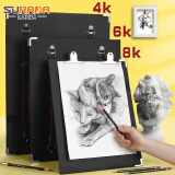苏拉达(Surada)画板 速写板8k带兜双肩背画画板儿童速写夹素描画板速写纸板美术生专用写生板 黑色8开DIY235美术写生