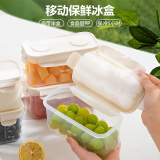 dehub食品级带冰保鲜盒便携外带移动小冰箱自带冰便当盒户外野餐水果盒 【白色200ml+300ml+500ml】