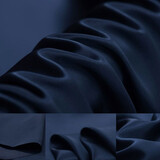 桑宋真丝素绉缎面料19姆100%桑蚕丝旗袍礼服睡衣布料丝绸可做内衬里布 藏青色（一米）