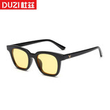 杜兹（DUZI）彩色透明眼镜 方框太阳镜GD权志龙同款墨镜潮墨镜 海洋片-黄