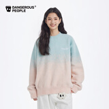 Dangerous people薛之谦dsp新年礼遇季渐变仿貂毛时尚宽松圆领套头毛衣针织衫 蓝色 XL