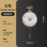 铜大师轻奢挂钟客厅高级现代简约网红家用时尚钟表北欧静音挂墙大号时钟 35CM-全数字盘-电波机芯-圆柱摆 .