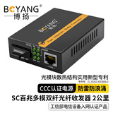 博扬（BOYANG）百兆双纤多模光纤收发器 多模光电转换器  防雷SC接口 2公里外置电源 一台价 BY-WF512D