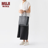 无印良品（MUJI） 手编包 环保材料 手提包菜篮子 编织包草编包 包包 女包 黑色 迷你 长18*宽8*高18cm