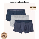 ABERCROMBIE & FITCH男装组合装 3条装logo舒适柔软弹力轻薄四角内裤 326435-1 蓝色/灰色 3条 XS