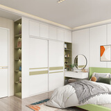 索菲亚推拉门衣柜 卧室家具整体大衣柜 移门衣橱家用简易衣柜转角化妆桌 定制金