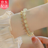 Gramda和田玉手链女玉石手串珠闺蜜手饰品妈妈生日情人节礼物送女友老婆 双层全珠手链（证书+花束礼盒）