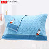 金号枕巾米菲系列纯棉透气成人四季通用加厚大枕巾卡通情侣 80x 52cm 【米菲】绿色2条