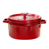 翰乐舒心大叔系列埃尔珐精铁炖汤家用煲汤锅至尊珐琅锅电磁炉燃气灶用 HL-IRFA11-2 中国红 24cm