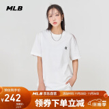 MLB短袖男女情侣T恤运动休闲简约纯色圆领百搭t恤3ATSB0243-50IVS-S