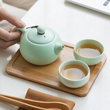 妙奕嘉便携旅行茶具套装功夫茶具茶杯茶壶一壶二杯伴手礼年会礼品礼物 雾青茶具礼盒【一壶二杯】