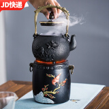 瓷牌茗茶具（cipaiming teaset） 围炉煮茶铁壶火碳炉风炉铸铁茶具煮茶烧水家用户外木炭炉 喜上眉梢炭炉(不含壶）