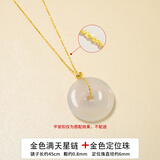 潮典s925银项链女锁骨链简约银链子细款盒子链颈链裸链串珠链穿平安扣 925银满天星+定位珠款【黄色】