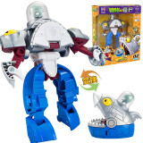 植物大战僵尸 生日礼物儿童礼物正版授权XINLEXIN(新乐新)变形合体玩具机器人男女孩礼物 机械鲨鱼