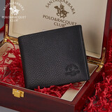 圣大保罗2025男士钱包男真皮钱夹休闲票夹高档实用生日礼物七夕情人节礼物 黑色