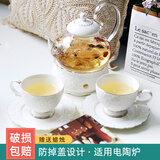 那些时光欧式茶具陶瓷英式茶壶下午 茶花茶杯茶具套装耐热泡茶壶 白玫瑰 (2杯碟+壶)简装