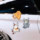 个性搞笑宠物猫咪车贴抓痕汽车贴纸车身划痕遮挡贴摩托车卡通贴画 抓痕猫三件套（11*10cm）