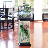 人文家居 假山喷泉流水摆件工艺品客厅玄关桌面加湿器创意办公室高山水景装饰品开业礼品送朋友 中号配底座 38*30*108CM