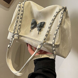 星昔包包女包托特包休闲单肩包简约百搭斜跨腋下包手提包送女友礼物 米白色