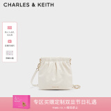 CHARLES&KEITH迷你菱格流浪包单肩斜挎双肩包包女包生日礼物CK2-60782390 Cream奶白色 S