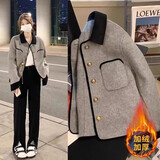 妍莉芬（yanlifen）小香风外套女装短款2025年秋季新款休闲棒球服风衣外套上衣秋冬 外套【夹棉加厚】 L 【95-120斤】