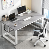 悦美妙 电脑桌台式家用办公书桌简约现代带书架宿舍写字桌子 欧莱文灰120*60CM