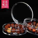 彩荷文玩佛珠礼盒保养盒柜台展示盒子透明盒珠宝亚克力圆形沉香养珠 翻盖款小号手镯盒