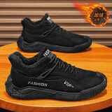 回力精选男鞋劳保鞋2025春秋新款男士上班工作休闲运动板鞋厨房工作休闲鞋 加绒款黑色 44