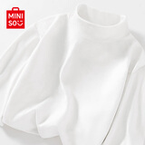 名创优品（MINISO）半高领打底衫男秋冬青少年男装长袖T恤男女情侣加厚德绒长袖体恤 【加厚半高领】白色(纯色) L 175 (体重120-140斤)