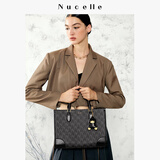 纽芝兰（NUCELLE）黑色鸭子托特包包2025新款大容量单肩包上班通勤手提大包生日礼物