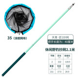 威宝莱 休闲野钓抄网杆超轻超硬抄网兜全套伸缩定位抄网竿套装 抄网2.1米+35（涂胶网布）