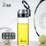 希诺单层耐热带盖创意便携运动水杯子 商务礼品办公车载杯组合套装 单层695ML xn-9076