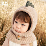 Kocotreekk树儿童帽子秋冬卡通保暖毛线帽男女童围脖一体帽宝宝可爱